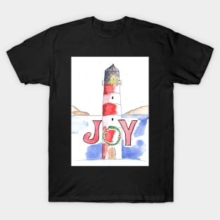 Whimsical Lighthouse at Christmastime T-Shirt